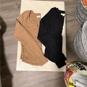 Madewell Women's Tops in Black and Tan